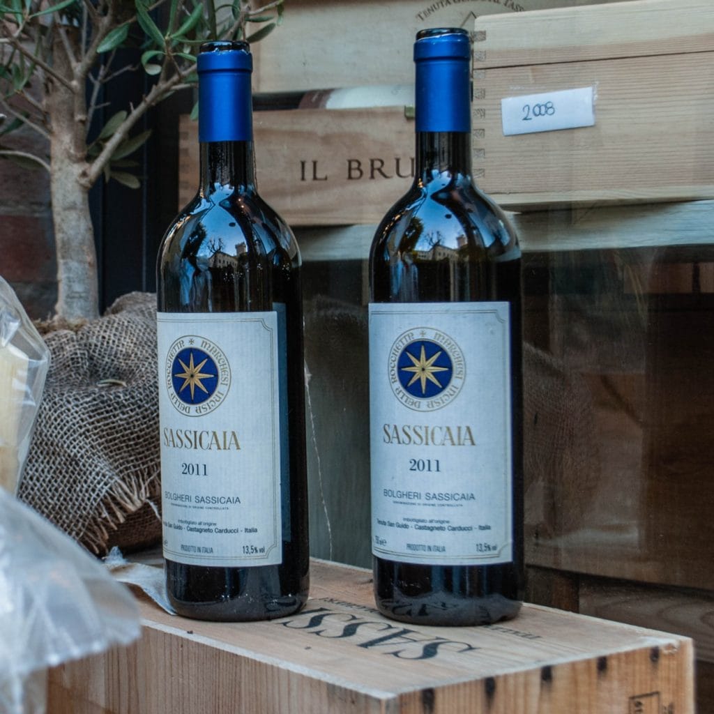 Sassicaia wines, an excellence of the Etruscan Coast of Tuscany