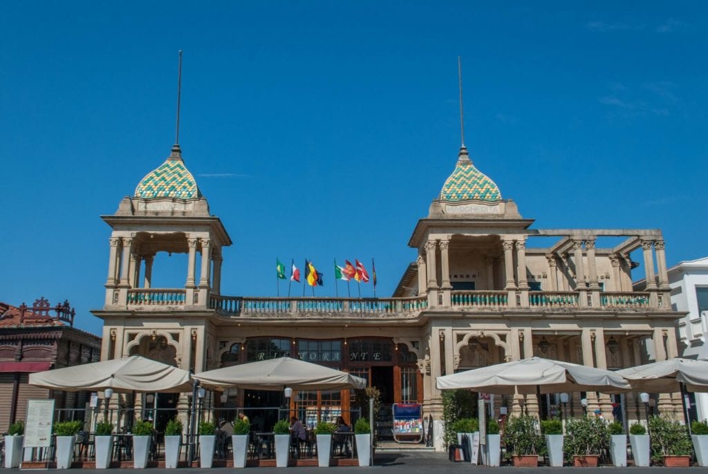 An example of Art Nouveau in Viareggio, famous for carnival, beaches and to be an easy day trips from Florence to escape from the summer heat.