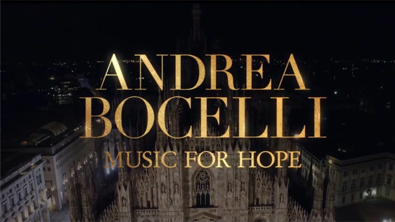 Andrea Bocelli performed Music for Hope in Milan's Cathedral