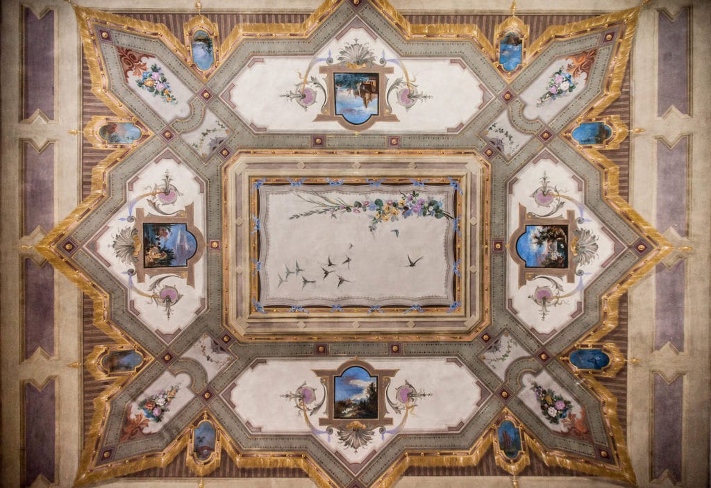 frescoes on the roof of Palazzo Cucchiari Carrara