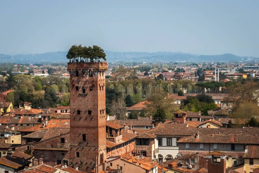 Guinigi Tower Lucca, one the best-known places in Tuscany and one of the favourite day trips to take from Florence