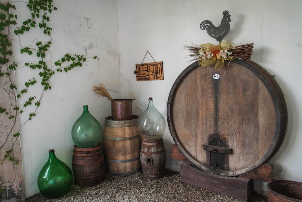 old vats used during harvest in italy