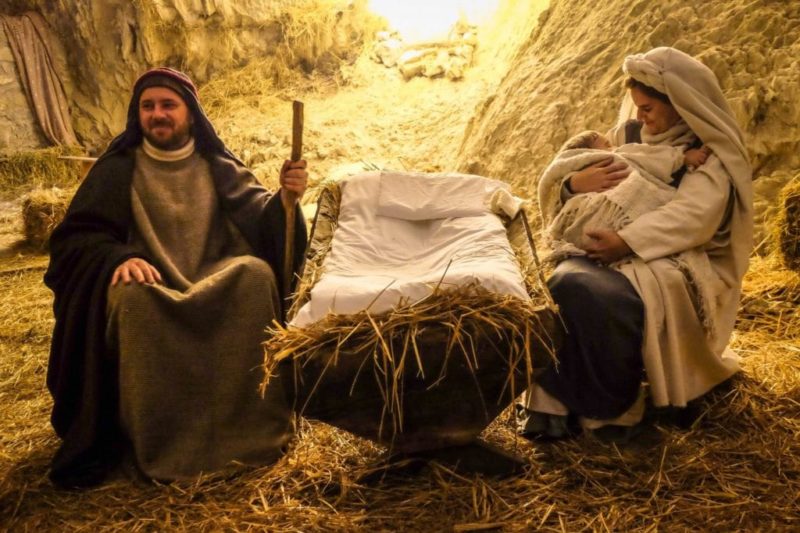 nativity scene of Equi Terme jesus mary joseph manger