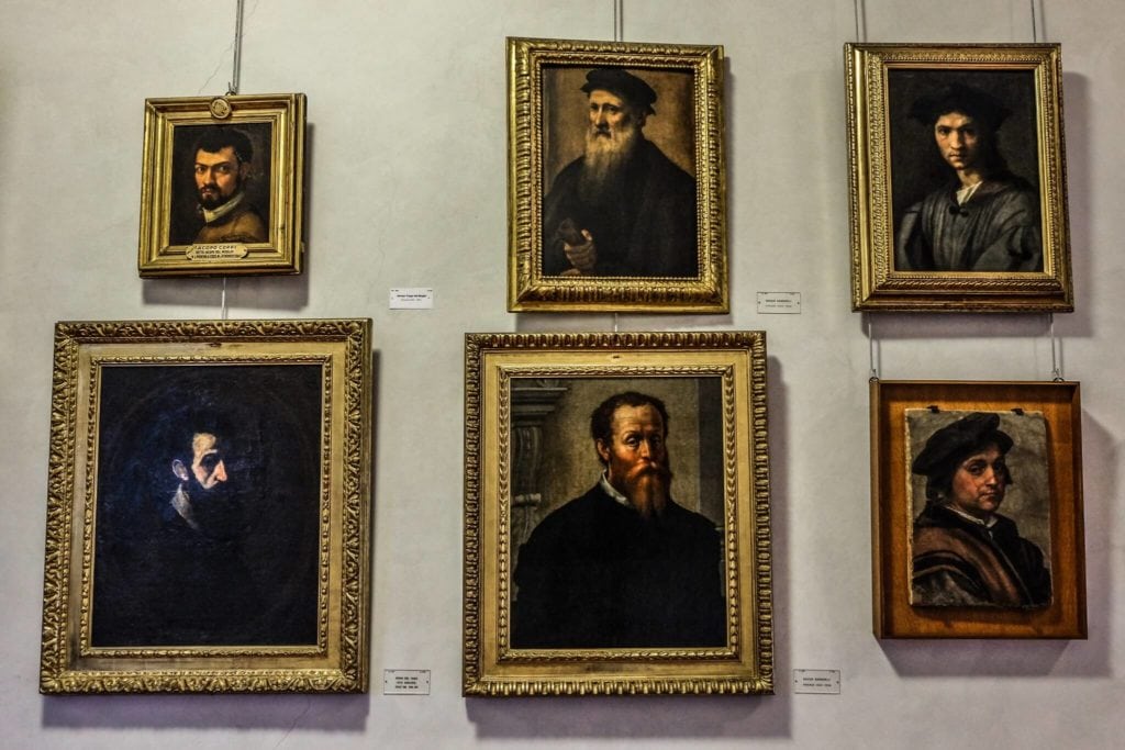 Paintings along the Vasari Corridor Florence