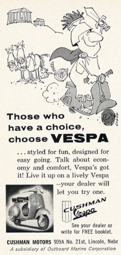 Vespa advertisement in Usa
