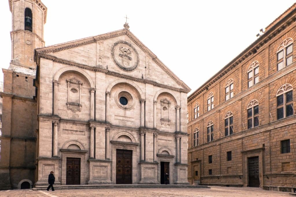The main Square of Pienza in Val d'orcia