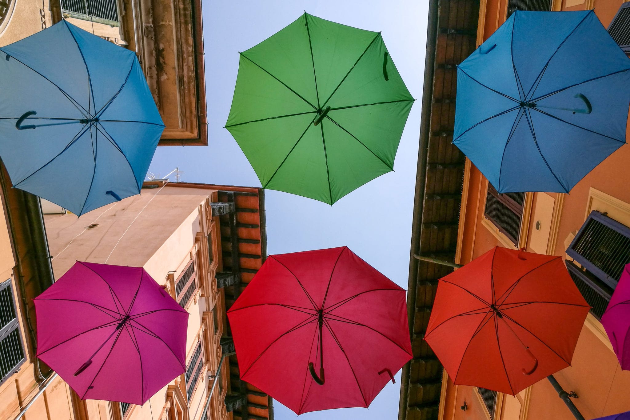 the colored umbrellas of Pietrasanta