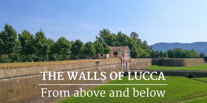 The walls of Lucca see from above and below