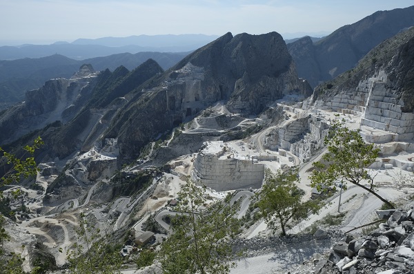 View of the marble quarries of Carrara in Tuscany
