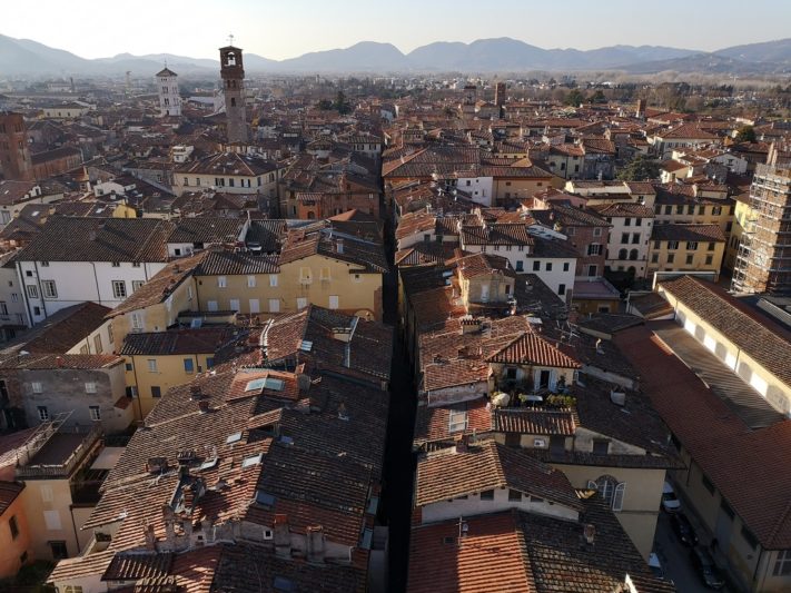 Roofs of Lucca Italy from Guinigi Tower