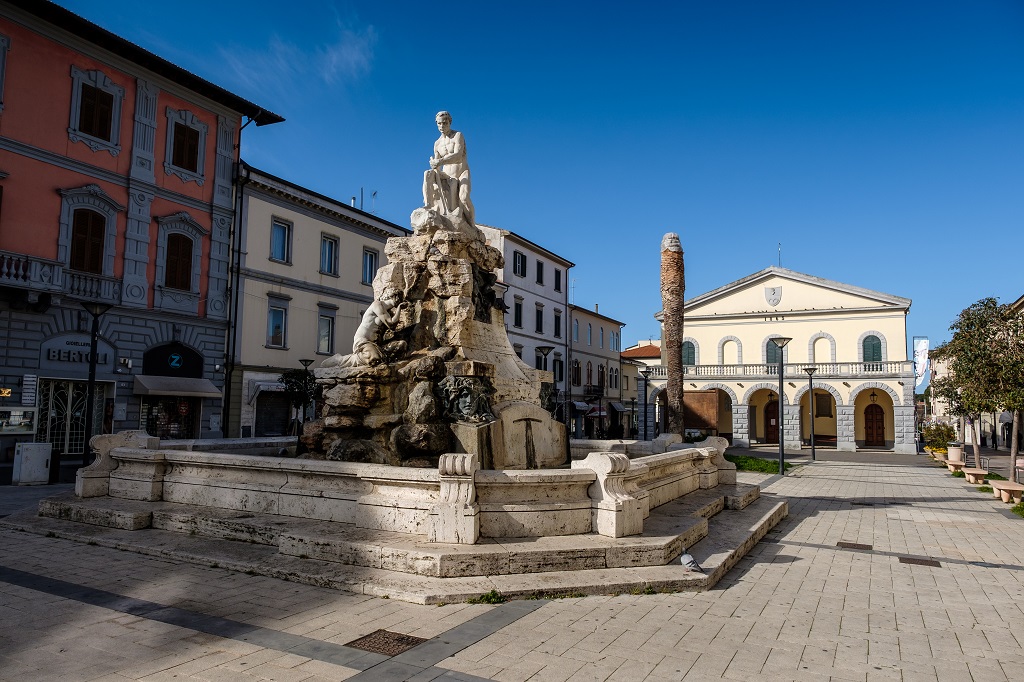 The Fountain in the center of Cecina Italy